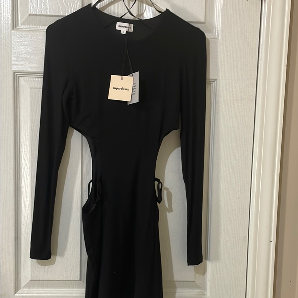 Superdown Black Dolman Sleeve Bodycon Dress
